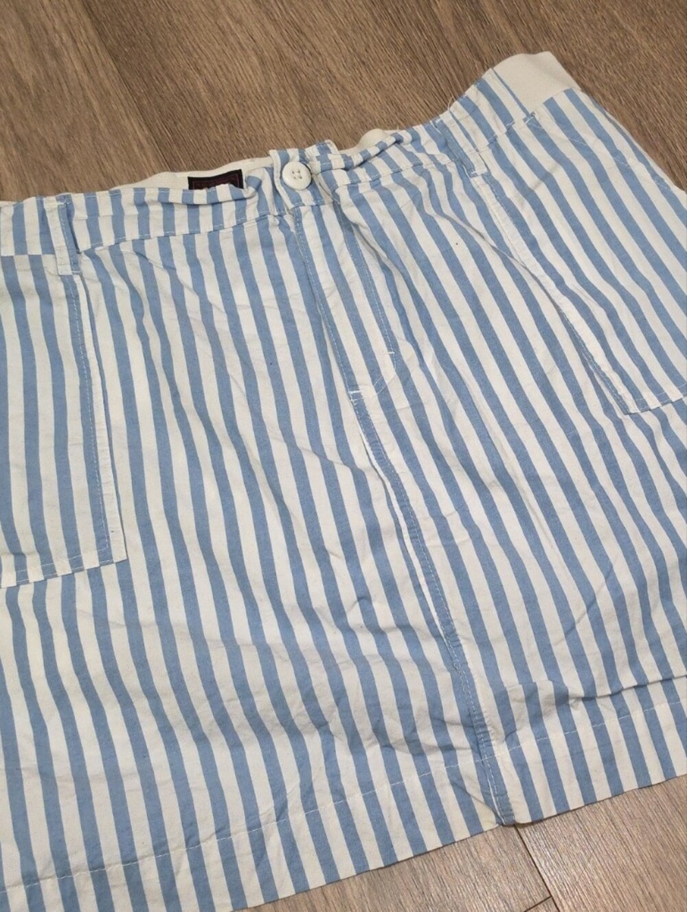 Lee Blue & White Striped Mini Skirt